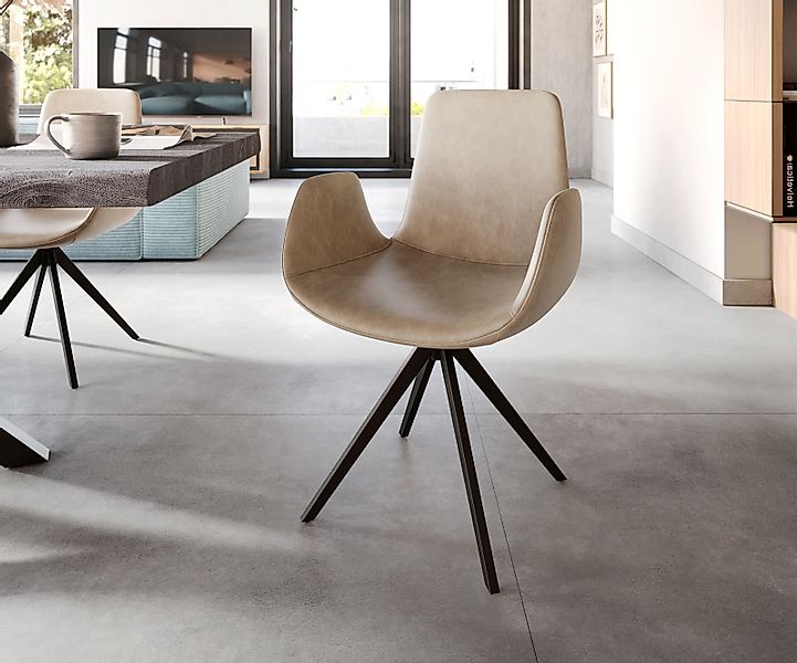 DELIFE Polsterstuhl Ilia-Flex, mit Armlehnen Kreuzgestell günstig online kaufen