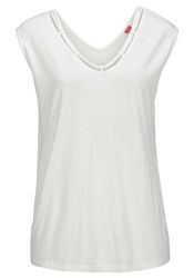 s.Oliver T-Shirt mit Zierbändern am Ausschnitt, Kurzarmshirt, sommerlich günstig online kaufen