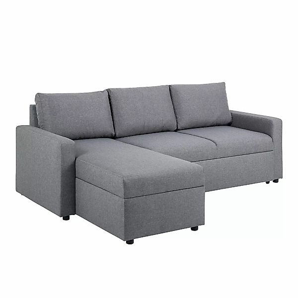 ebuy24 Sander Schlafsofa mit Ottomane Aufbewahrung und Auszug Hellgrau günstig online kaufen