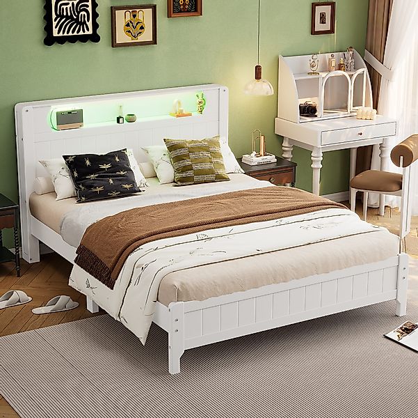 Flieks Holzbett, Kinderbett Doppelbett 140x200cm mit günstig online kaufen