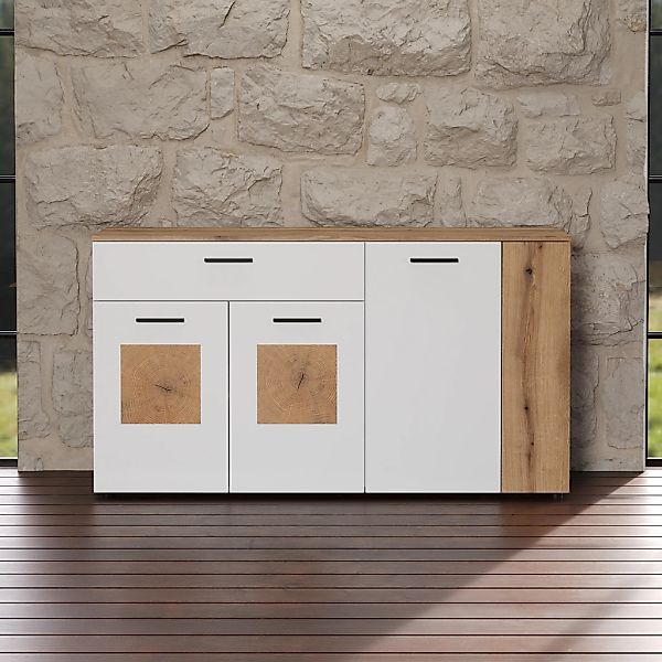 INOSIGN Sideboard "Linz", (1 St.), Kommode mit Hirnholzapplikationen - Schr günstig online kaufen