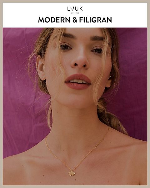 LUUK LIFESTYLE Kette mit Anhänger Ginkgo, günstig online kaufen