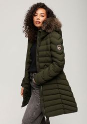 Superdry Steppjacke "FUJI FAUX FUR HOOD MID LENGTH" mit Kapuze günstig online kaufen