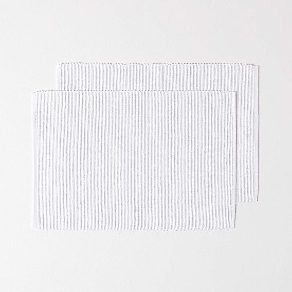 Homescapes Platzset Tischset weiß im 2er-Set günstig online kaufen