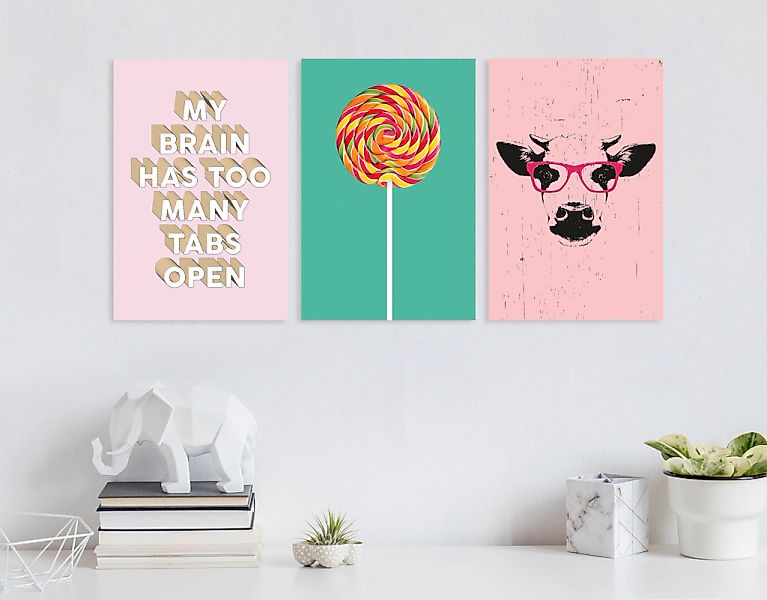 queence Leinwandbild "Spruch Brain", Kunst-Modern-Schriftzug-Sprüche & Text günstig online kaufen