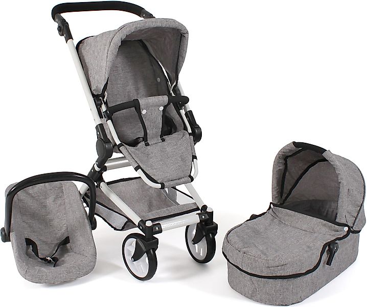 CHIC2000 Kombi-Puppenwagen Fides 3in1, Melange Grau, günstig online kaufen