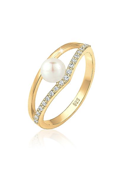 Elli Verlobungsring Süßwasserzuchtperle Kristalle 925 Sterling günstig online kaufen