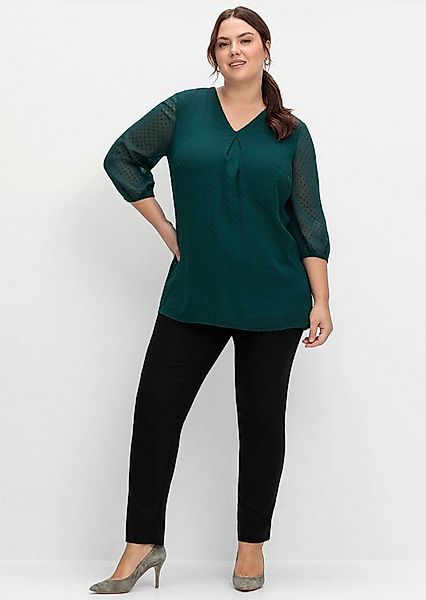 Sheego Klassische Bluse Tunika 3/4-Arm günstig online kaufen