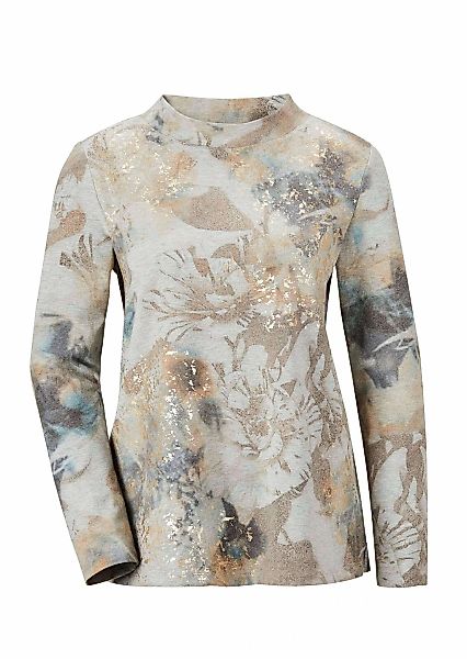 GOLDNER Kurzarmshirt "Kurzgröße Elegantes Langarmshirt mit Foliendruck" Sei günstig online kaufen