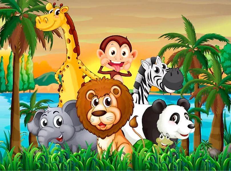 Papermoon Fototapete »Jungle Animals« günstig online kaufen
