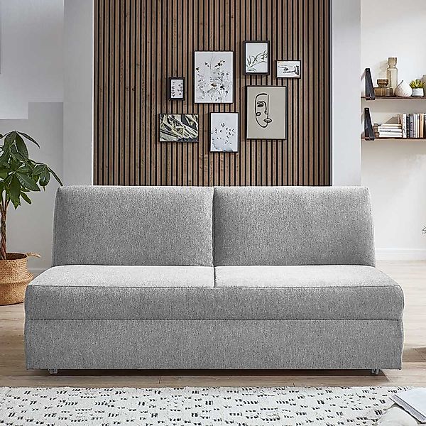 Silbergraues Schlafsofa mit Faltmechanik Made in Germany günstig online kaufen