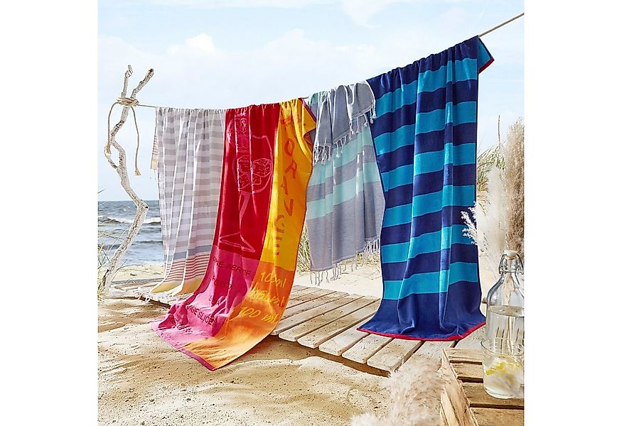Dyckhoff Strandtuch Aquarius, Frottiervelours (1-St), eine Seite Velours, e günstig online kaufen