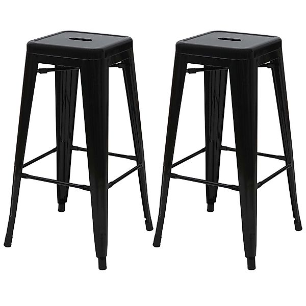 PROREGAL 2er-Set Barhocker Sitzhöhe 77cm Metall Industriedesign Stapelbar S günstig online kaufen