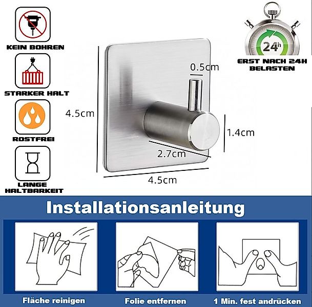 BernhStein Living Handtuchhaken, Klebehaken, Wandhaken gebürstetes günstig online kaufen