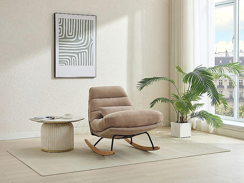 Schaukelsessel - Stoff - Taupe - RELIACO günstig online kaufen