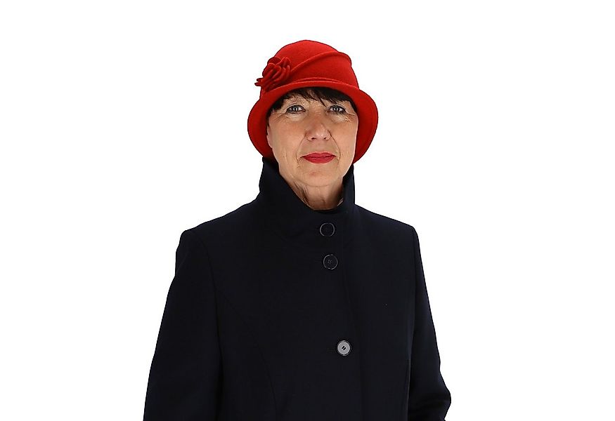 halsüberkopf Accessoires Filzhut Kappe Hut aus 100% Wolle mit Blumenapplika günstig online kaufen