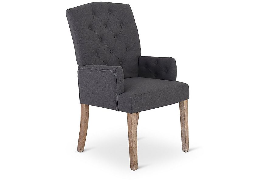 Raburg Esszimmerstuhl Polsterstuhl mit Armlehnen, Chesterfield-Design, Bein günstig online kaufen