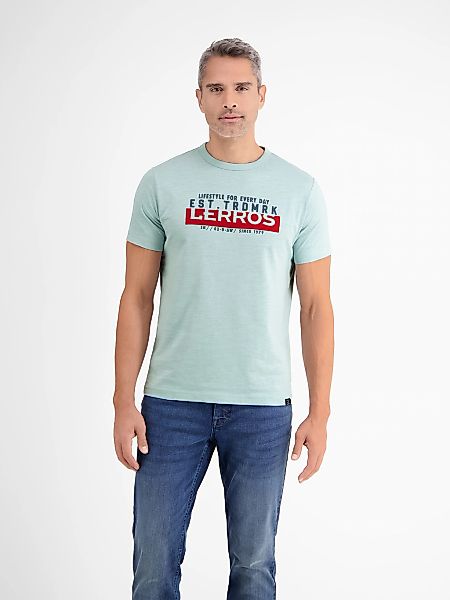 LERROS T-Shirt "Unifarbenes T-Shirt mit Print" günstig online kaufen