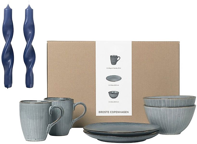 Broste Copenhagen Frühstücks-Geschirrset »Nordic Sea, inklusive 1 Packung T günstig online kaufen