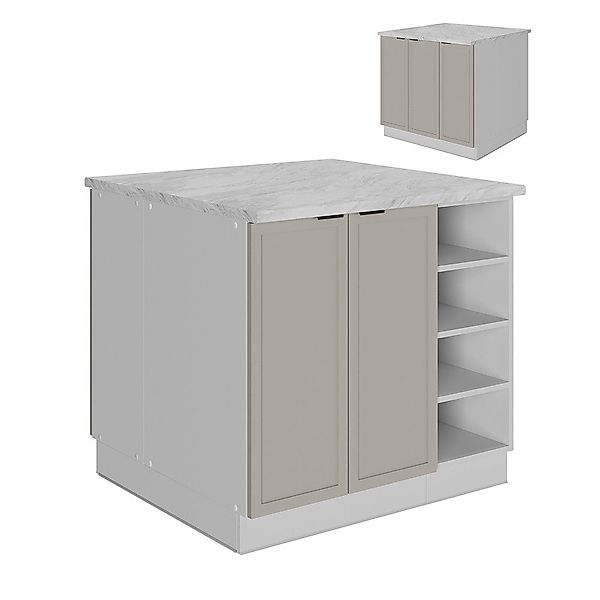Vicco Unterschrank Fame-Line, GrauBeige/Weiß, 90 cm günstig online kaufen