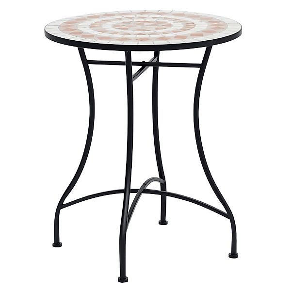 Outsunny Gartentisch Stahl Keramik 60 x H71 cm Orange Weiß günstig online kaufen