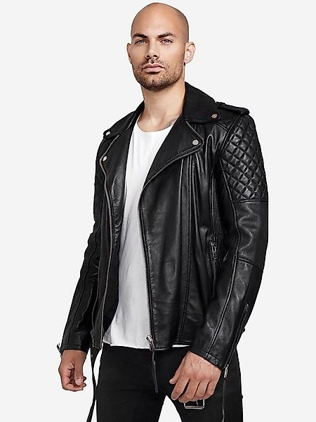 trueprodigy Lederjacke Simba Abgesteppte Details an der Schulter und Logo A günstig online kaufen