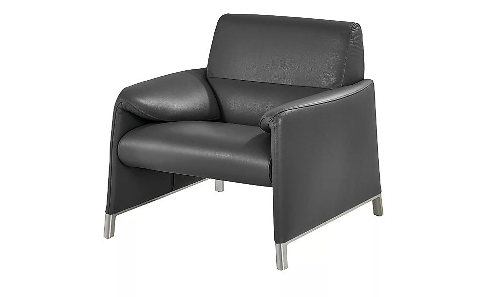 Ledersessel - grau - 90 cm - 84 cm - 88 cm - Polstermöbel > Sessel > Cockta günstig online kaufen