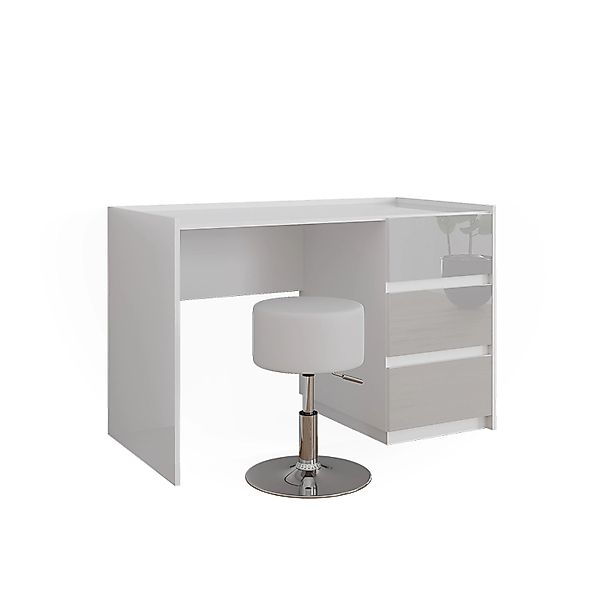 Vicco Schminktisch Marla Weiß Hochglanz 120 cm mit Hocker günstig online kaufen