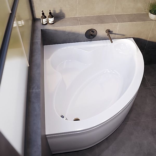 KOLMAN Badewanne Eckbadewanne Mia 140x140, Ablaufgarnitur günstig online kaufen