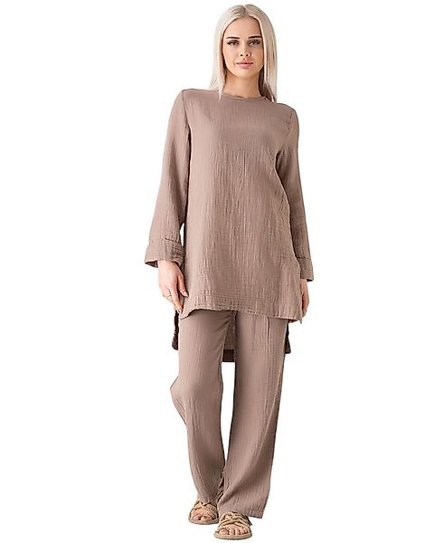 WENOR Hosenanzug Hosenanzug Tunika Set aus Musselin, 100 % Baumwolle, Modes günstig online kaufen