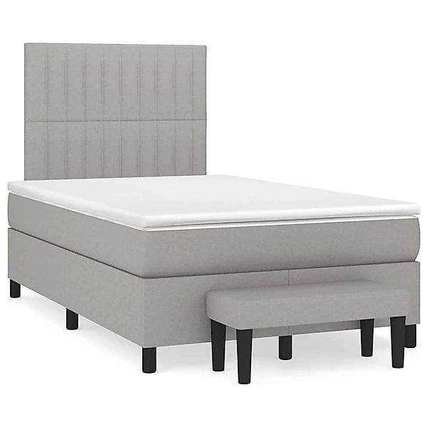 vidaXL Boxspringbett mit Matratze Hellgrau 120x200 cm Stoff1394666 günstig online kaufen