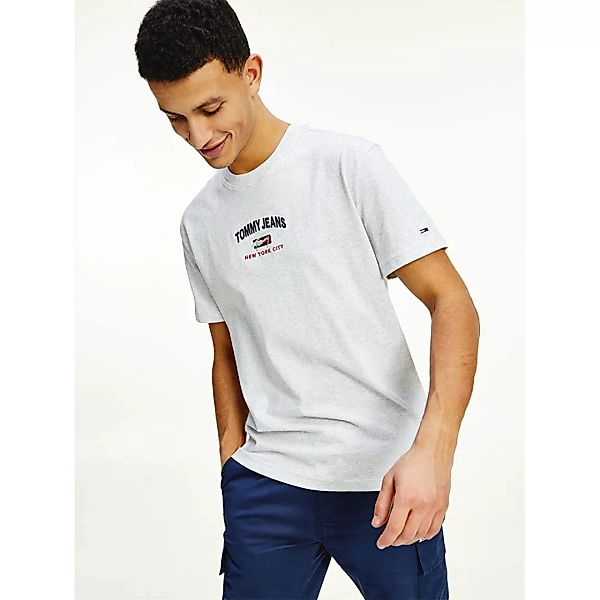 Tommy Jeans Timeless Script Kurzärmeliges T-shirt S Silver Grey Htr günstig online kaufen