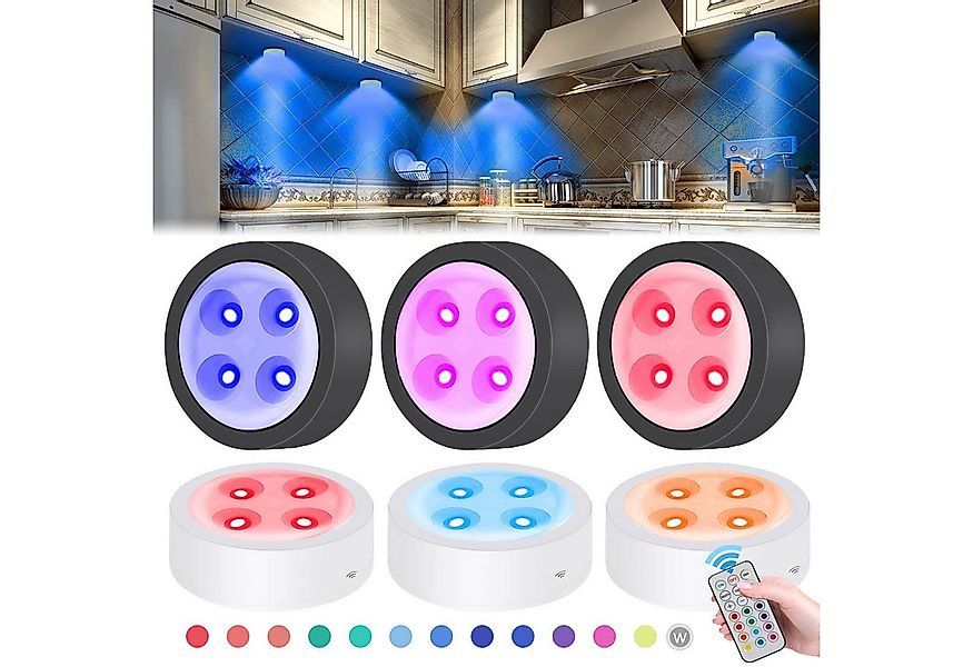 Jibenhome LED Unterbauleuchte RGB LED Unterschrankleucht Kabellose, Kleider günstig online kaufen