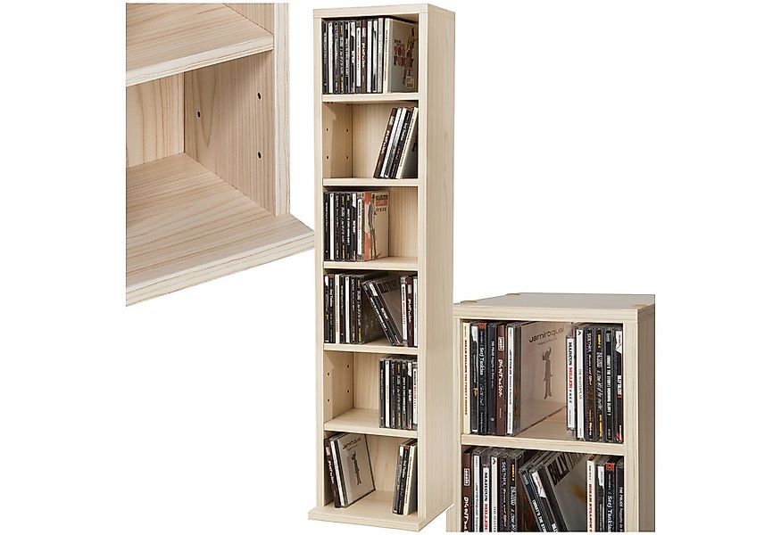 tectake CD-Regal CD DVD Regal, Set 1-tlg., in Holzoptik günstig online kaufen