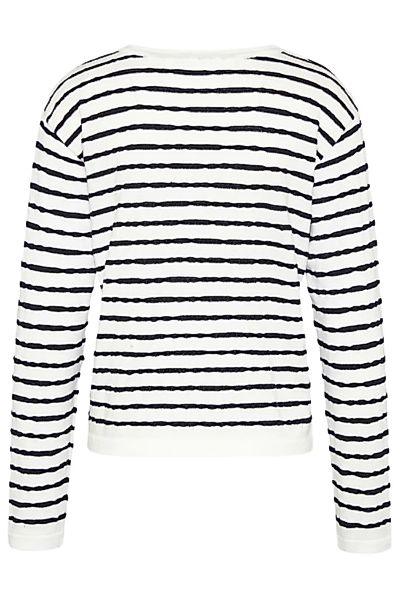 Damen Pullover Aus Biobaumwolle "Crewknit Slub Stripes" günstig online kaufen