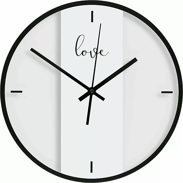 Wall-Art Wanduhr Love Glas Ø 30 cm Transparent günstig online kaufen