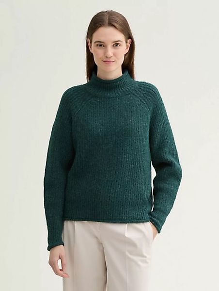 TOM TAILOR Denim Strickpullover Relaxed Pullover mit Stehkragen mit Ballonä günstig online kaufen