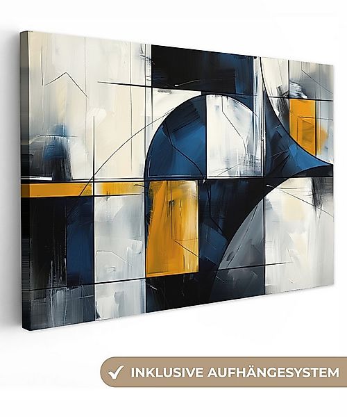 OneMillionCanvasses® Leinwandbild Abstrakt - Formen - Gold - Blau - Geometr günstig online kaufen