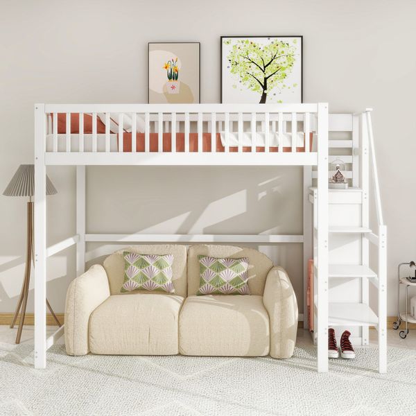 HAUSS SPOLE Hochbett 90x200 mit Treppe, günstig online kaufen
