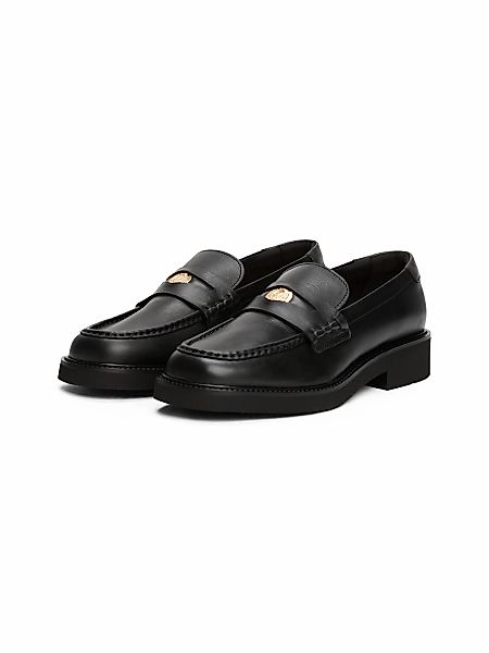 Tommy Hilfiger CREST SQUARISH TOE PENNY LOAFER Loafer, Blockabsatz, Slipper günstig online kaufen