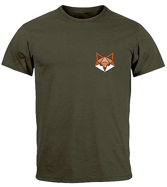 Neverless Print-Shirt Herren T-Shirt Fuchsmotiv Brustlogo günstig online kaufen