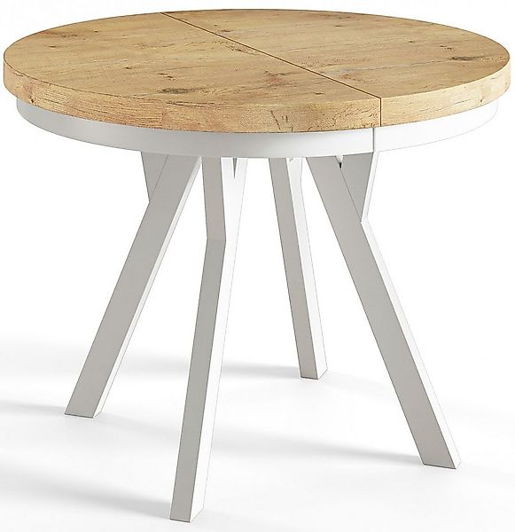 Alpi-Möbel Esstisch Wohnzimmertisch - Ausziehbarer runder Tisch 80-120 cm - günstig online kaufen