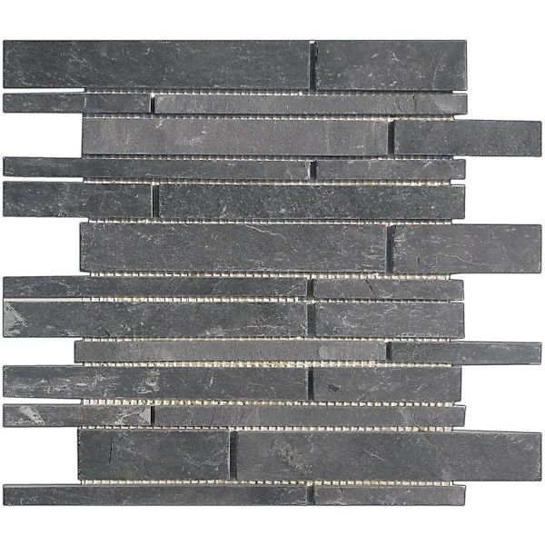 Mosaikmatte Black Slate Bricks 30 cm x 30 cm günstig online kaufen