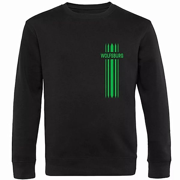 multifanshop Sweatshirt Wolfsburg - Streifen - Pullover günstig online kaufen
