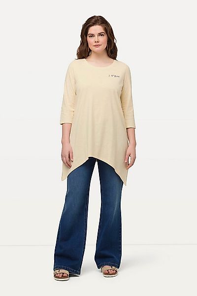 Ulla Popken Longshirt Shirt Herz Zipfelsaum Rundhals 3/4-Arm günstig online kaufen