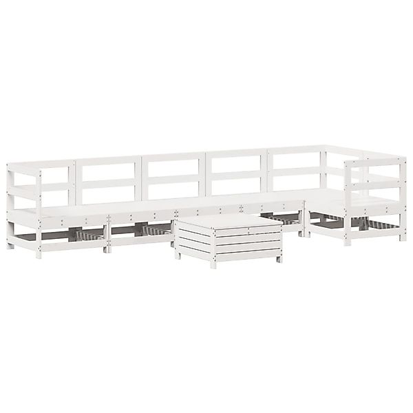 vidaXL 7-Tlg Garten-Sofagarnitur Weiß Massivholz Kiefer 3250865 günstig online kaufen