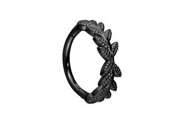 PIERCINGLINE Nasenpiercing Chirurgenstahl Segmentring Clicker BLÄTTERKRANZ günstig online kaufen