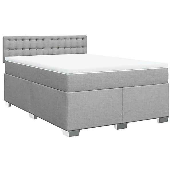 vidaXL Boxspringbett mit Matratze Hellgrau 160x200 cm Stoff 3288253 günstig online kaufen