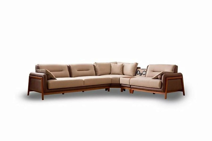 JVmoebel Ecksofa Ecksofa L-Form Beige Wohnzimmer Möbel Couch Multifunktion günstig online kaufen