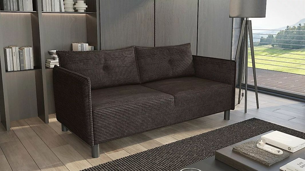 Fun Möbel 3-Sitzer Sofa Designersofa DECLAN in Stoff Lincoln, inkl. 2 Rücke günstig online kaufen